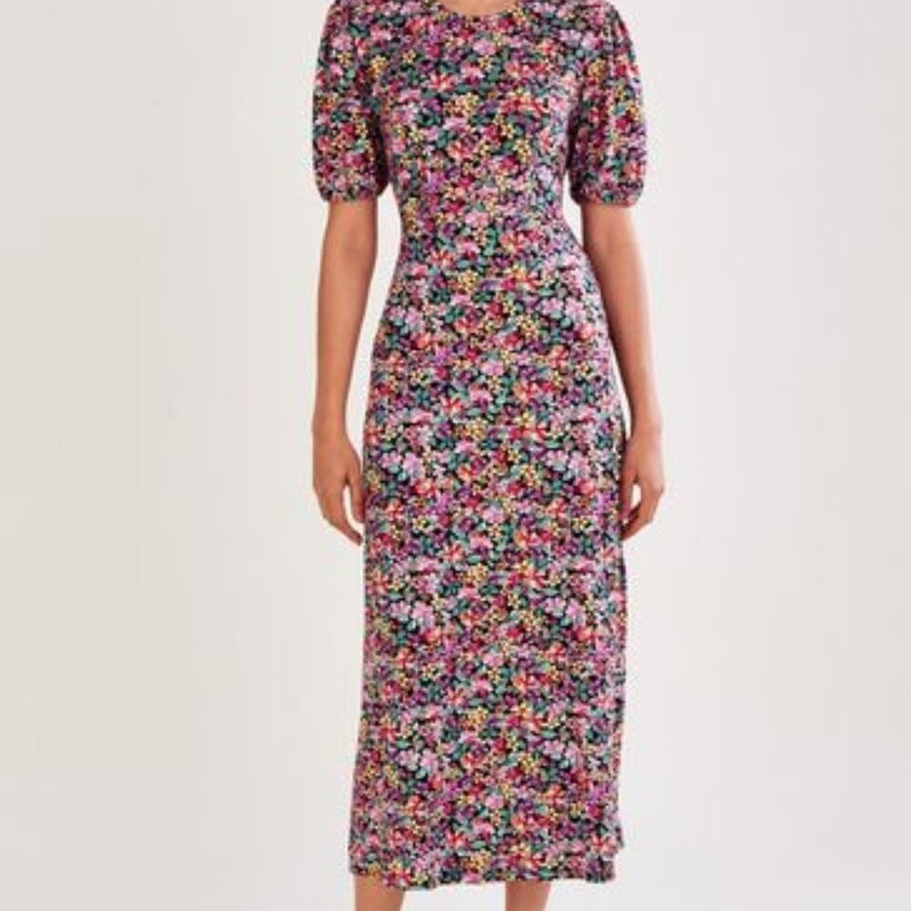 Monsoon Black Vintage Floral Jersey Dress